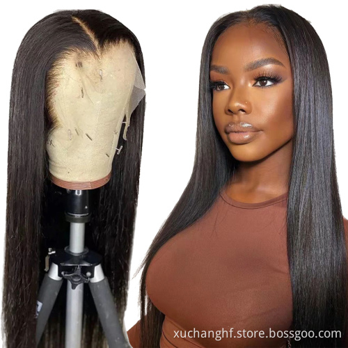 Brazilian Virgin Remy Hair Lace Wigs Pre Plucked 13X4 150% Density Deep T Shape Middle Part HD Lace Frontal Human Hair Wigs